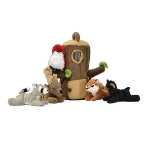 NWT Unipak 12” Plush Woodland Tree House With Five (5) Little Animals